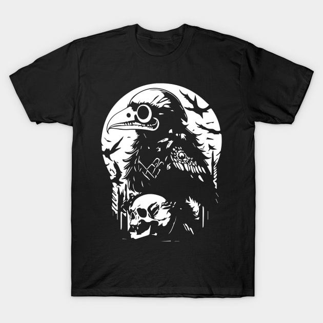 black raven and the skull T-Shirt by lkn